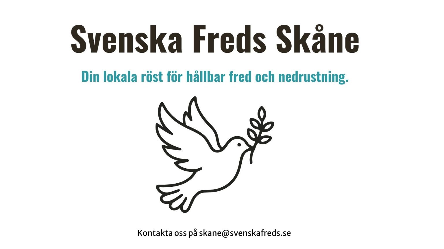 Svenska Freds Skåne, din lokala röst för hållbar fred och nedrustning.